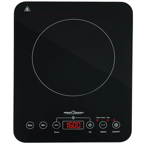 ProfiCook® Induktions-Einzelkochplatte | Schnelle Erhitzung durch Induktion | ECO-Save | Sensor Touch | Kochfeld mit 10 Leistungsstufen | Timer | Herdplatte mit Überhitzungsschutz | PC-EKI 1062