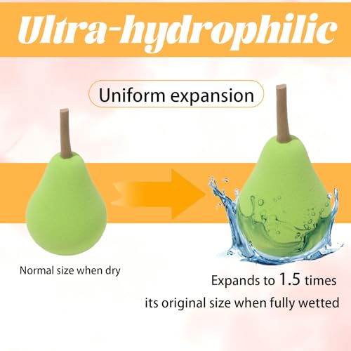 TenaLucy 6 Piezas Serie de Frutas Esponja Maquillaje Lavable sin Látex, Beauty Blender Húmeda y Seca, Textura Ultrasuave, Acabado natural Precisión Ideal para Líquidos, Cremas y Polvos - imagen 4