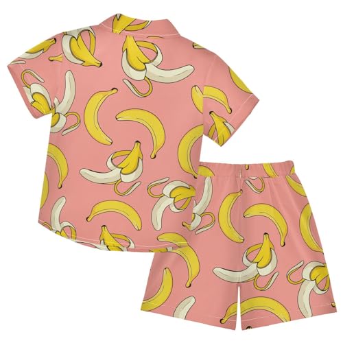 Image of CaTaKu Hawaiian Shirts for Boys 2 Pieces Button Down Shirt Short Sleeve and Short Set Kids Summer Outfits 3-10T
