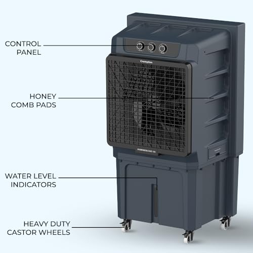 Image of Crompton Indibreeze 135 L Industrial Desert Cooler| Honeycomb pad| Auto fill| Water level indicator| 4 way Air deflection| Cooling mode & Auto Swing |Everlast Pump| 3 Year Brand Warranty