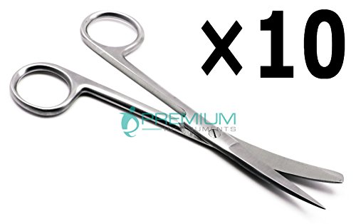 10× Medical Scissors Curved 5.5