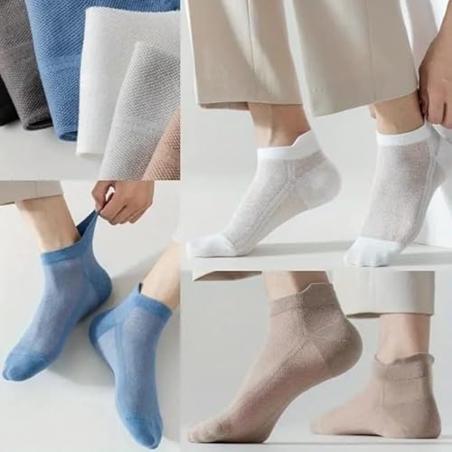 Image of Pack of 6 Unisex summer breathable Ankle Socks - Soft Cotton Mesh, Non-Slip Cuff & Seamless Toe | Everyday Comfort Socks for Walking, Work, Sports & Casual Wear