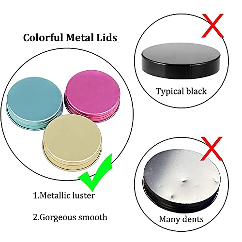 35 Pack 12Oz Clear Plastic Jars With Colorful Metal Lid - Bpa-Free Refillable Clear Square Cosmetic Container For Storage #TOP7