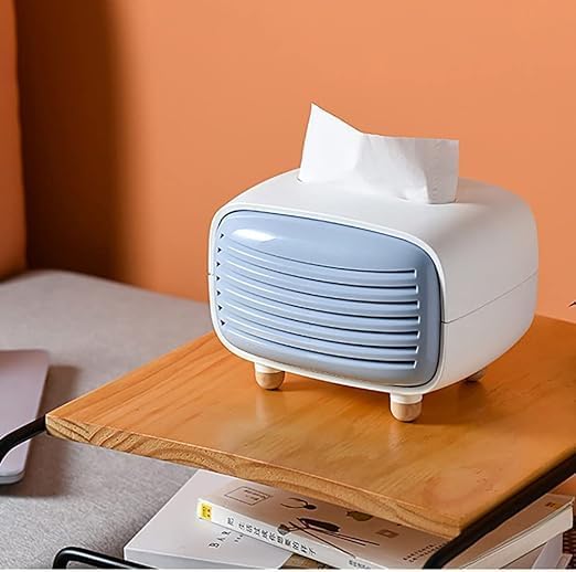 7Seas Tissue Box Cover for Bathroom|Radio Tissue Box Holder|Radio Shaped Versatile Facial Tissue Box Cover | Dresser Table face Wet Napkin and Tissue Holder | Tissue Holder and Paper Dispenser