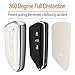 Sindeda for Volkswagen Key Fob Cover with Keychain Soft Full Protection Key Shell Key Case Compatible with VW MK8 Golf/GTI Skoda Octavia (White)