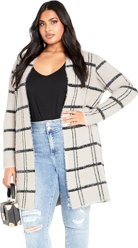 Image of Avenue Women's Plus Size Emily Check Coatigan