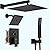 Oupukle 100°F Thermostatic Rain Shower System, 12 Inch Matte Black Wall Mount Faucet Set with Body Jets and Valve, All Functions Simultaneous Use
