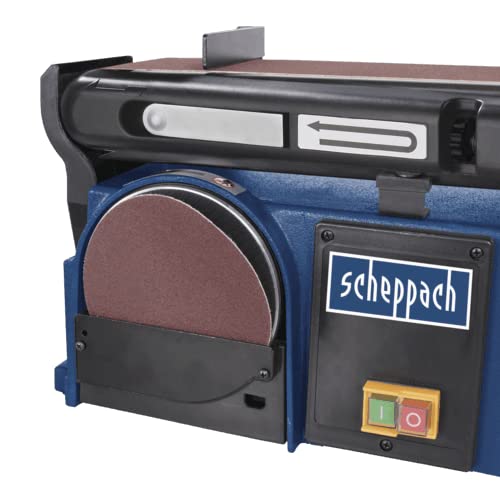 Bandschleifer Scheppach BTS800 mit Tellerschleifer und 6-teiligem Zubehör