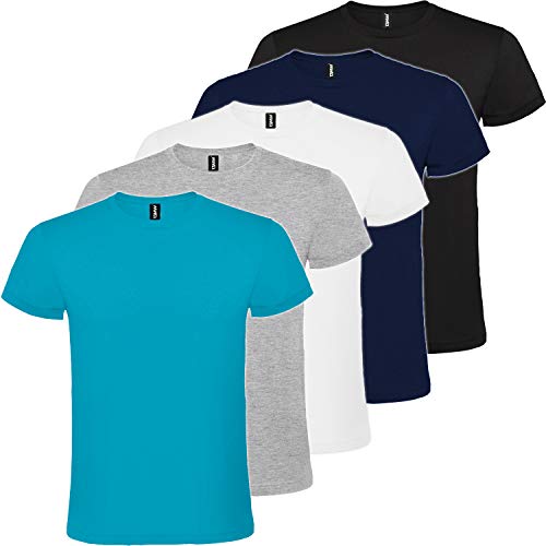 Pack 5 | Maglietta basica da uomo, in cotone, a maniche corte Abbinamento 1 XXL