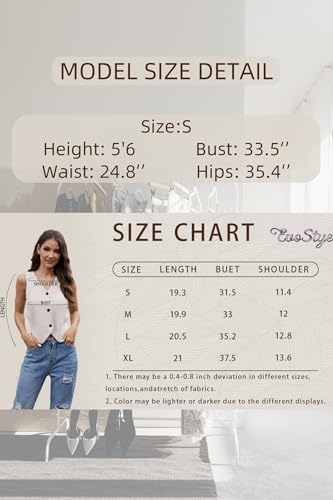 Image of Women's Sweater Vest Tops，Sleeveless V Neck Button Down Knit Vest