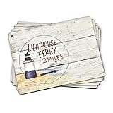 Pimpernel Coastal Signs Collection Placemats - Set of 4