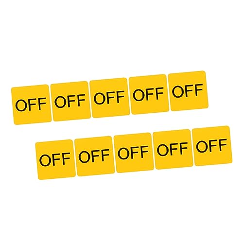 VILLCASE 10sheets Off Caution Sticker Adhesive Labels for Switches and Devices Easy to Apply Remove No Residue Material for Home Industrial Use