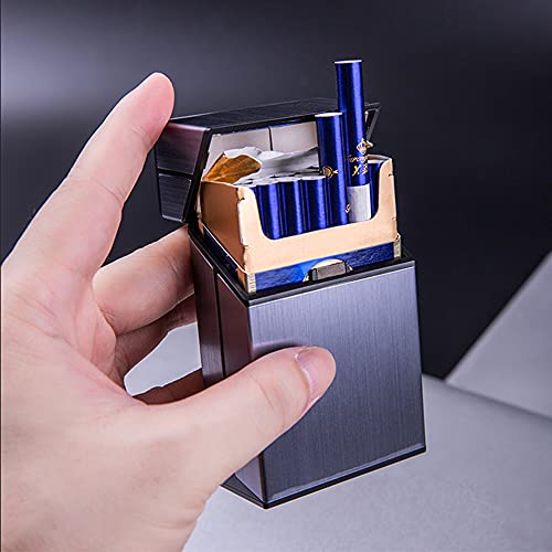 4 Pack Aluminum Cigarette Case Metal Cigarette Hard Box Holder For Men And Women Brushed 85Mm Size Cigarette Protective Cover With Solid Magnetic Switch Flip Top Closure, 18-20 Capacity #TOP2