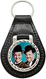 laurel lederjacke damen Echtes gebundenes Leder Giftshop UK Laurel Und Hardy Leder Schlüsselanhänger