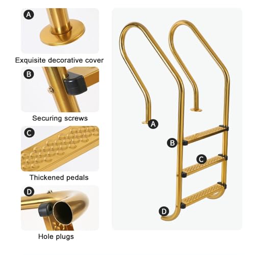 Escalera para piscina de acero inoxidable modelo LUOWEIYA miniatura 5
