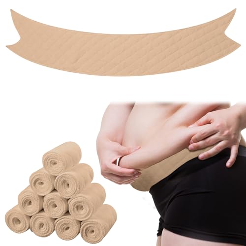 Wesnoy 10 Pcs Tummy Liners for Sweat Rash Cotton Under Belly Sweat Liners Under Belly Absorber Pads Band for Skin Rash(Beige,XXL)