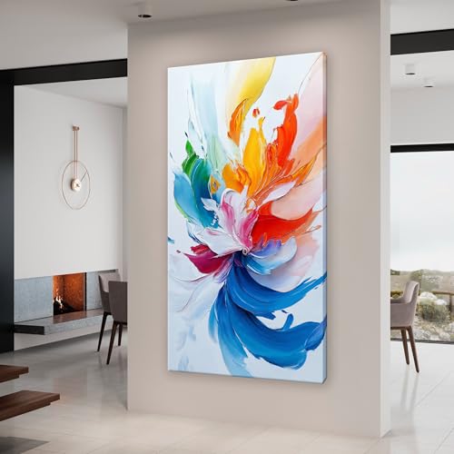 Image of TAIJXAGSG Large Canvas Art Wall Decor Prints Colorful Abstract Wall Art For Living Room Blue Abstract Art Artwork Painting Picture For Bedroom Hotel Office Home Aesthetic Wall Decor 29 X 58 In