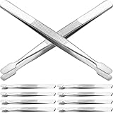 LIFKOME Edelstahl Pinzetten 10 Stück mit Ergonomischem Griff für Basteln Schmuckherstellung Briefmarken und Künstliche Wimpern Rostfrei Leicht Polierte Oberfläche
