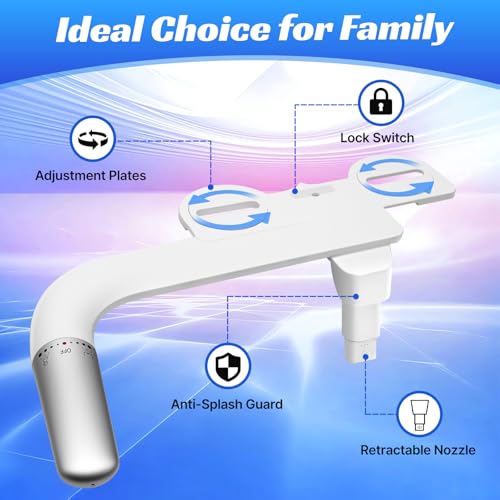 Bidet Attachment for Toilet,Ultra Thin Dual Nozzles,Cold Water Knob Control - image 7
