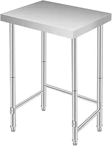 Stainless Steel Table 16x24 Inch, Stainless Steel Kitchen Prep Table, Commercial Utility Work Table