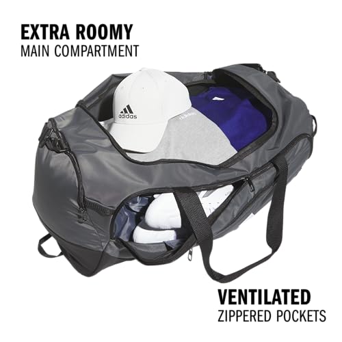 Image of adidas Defender 5 Duffel Bag for Sports, Gym and Travel, Team Dark Grey, OSFA