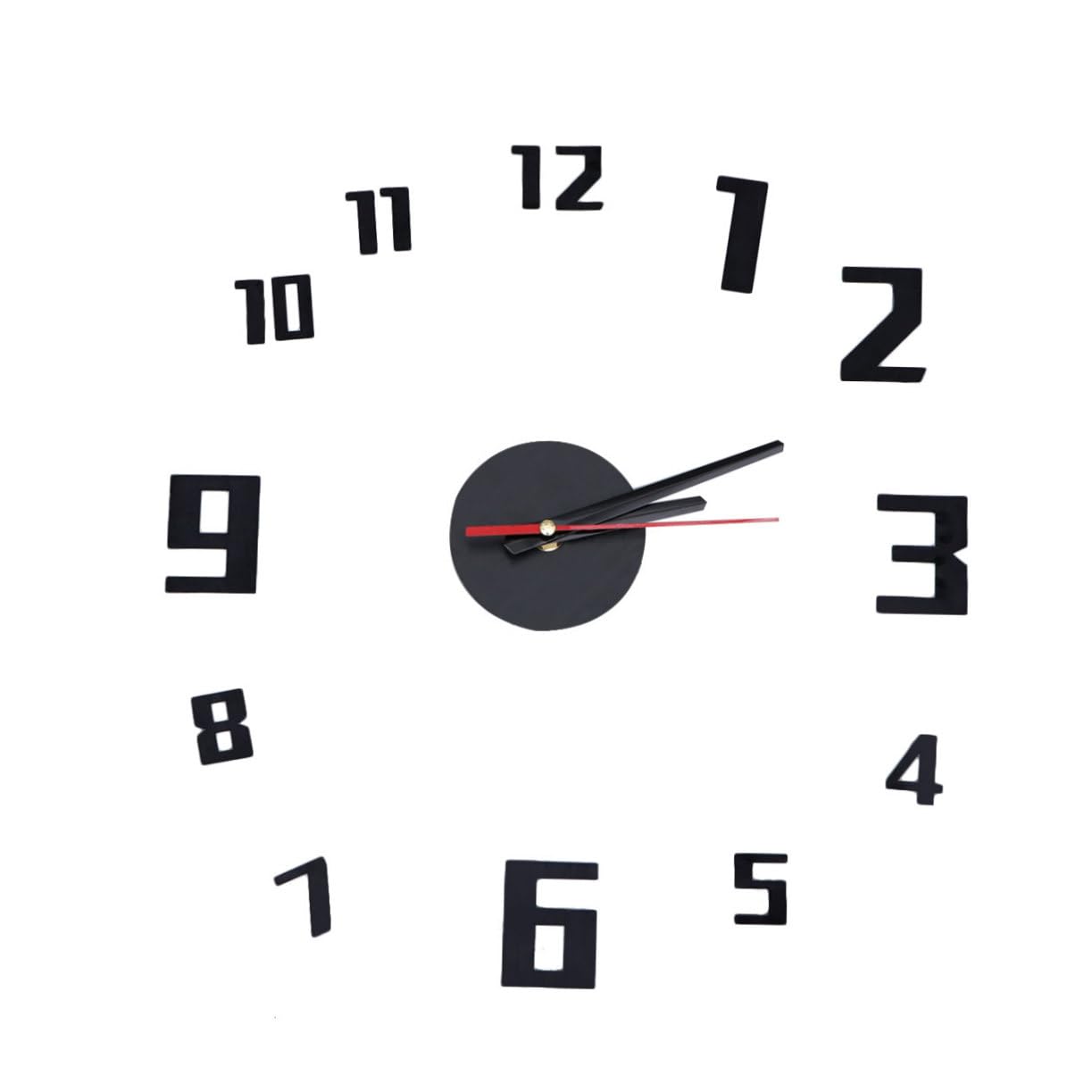 FUNOMOCYA Large Acrylic Wall Hanging Clock Numbers Modern DIY Punch Wall Decor Silent Non-Ticking