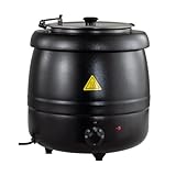 GastroHero Suppentopf Elektrisch 10L I Suppenwärmer mit Edelstahlbehälter I Elektrischer Kochtopf für Gastronomie I Suppenkessel und Warmhaltetopf