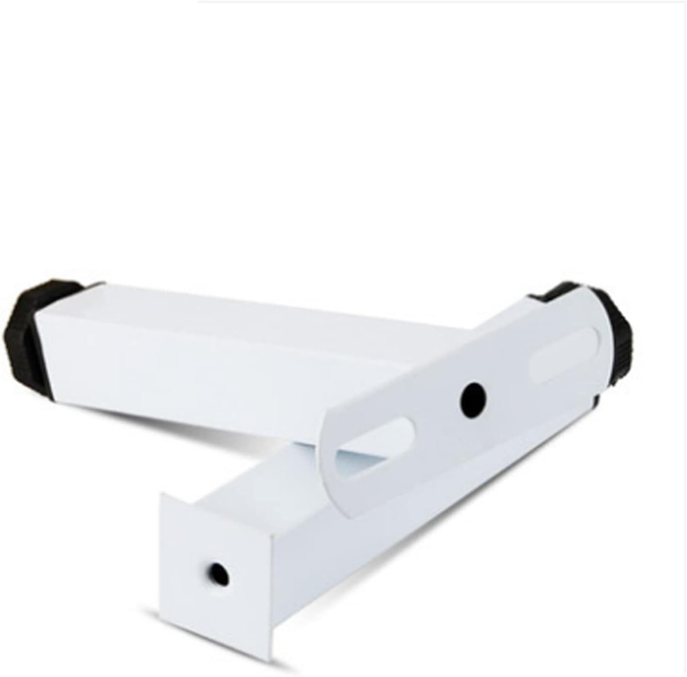 Lot de 4 Pieds de lit en métal réglables en Hauteur, Pieds de Meuble Robustes avec vis, Tube carré Blanc (25 cm/9,8 po en Forme de T), Trou Unique 30 cm/11,8 po