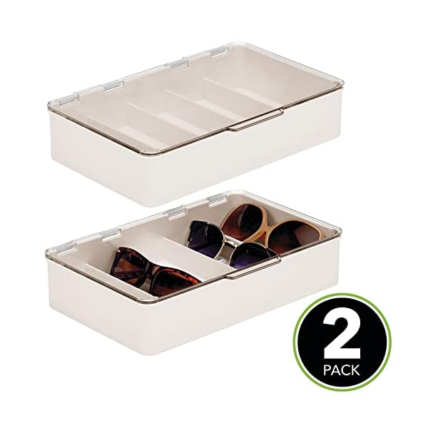 mDesign 2er-Set Aufbewahrungsbox für Brillen – Brillenablage aus Kunststoff mit 5 Fächern – Brillenaufbewahrung für… – Bild 3