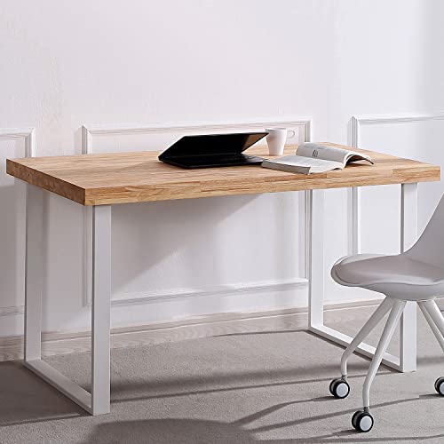 Miniatura 2 de Adec Group Natural, Mesa De Estudio, Escritorio O Despacho, Mesa De Oficina, Color Roble Salvaje Y Blanco, Medidas: 120 Cm Largo X 60 Cm Ancho X 73 Cm Alto
