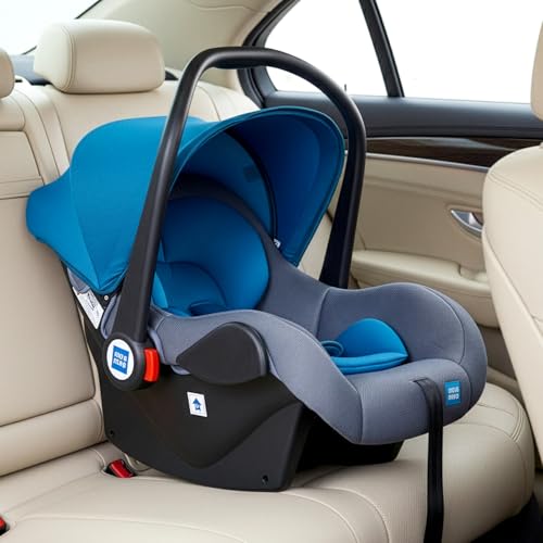 Image of Mee Mee 4-in-1 Infant /Baby Car Seat & Carry Cot with Canopy, Convertible to Car seat, Rocking Chair, Carry Cot & Feeding Chair, 0 to 15 Months | Weight Capacity Upto 13 Kg (Acid Blue)