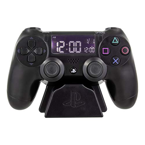 Paladone Playstation Wecker - Controller Design, schwarz - Digitale Uhrzeit, ca. 13 x 17 cm