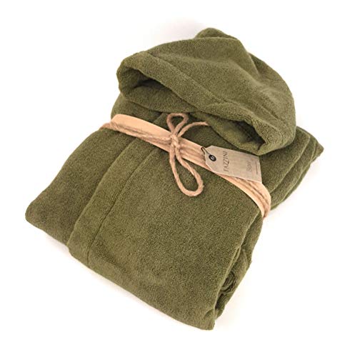 FAZZINI Albornoz de hombre y mujer de microalgodón con capucha Cocola Col. 114 Cactus (Talla L) Cover