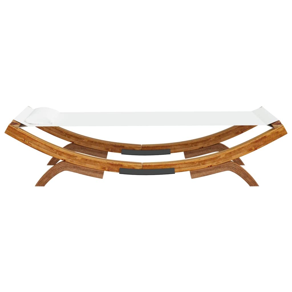 vidaXL Bugholz Loungebett mit Dach Sonnenbett Gartenliege Lounge Outdoor Bett Hängematte Sonnenliege 100x188,5x44cm Massivholz Creme