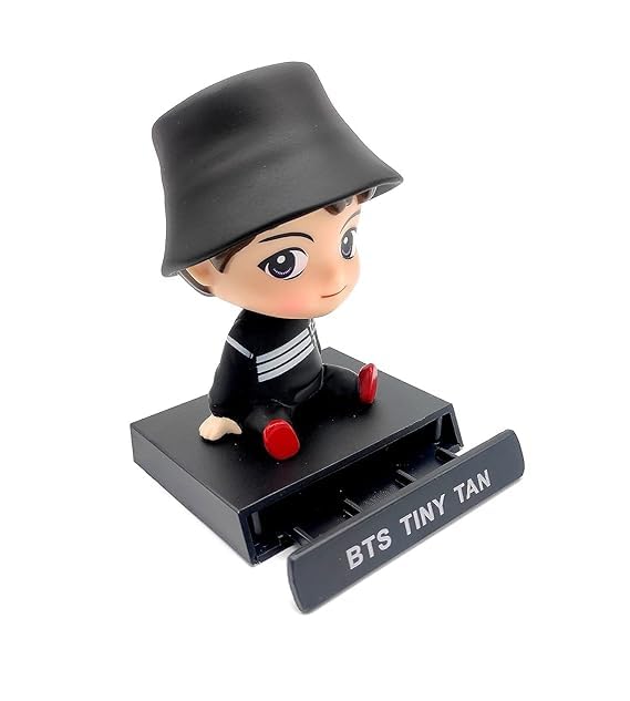 Image of Super Hero BTS-Jungkook Rubber Action Figure Limited Edition Bobblehead with Mobile Holder for Car Dashboard, Office Desk & Study Table,15 X 10 cm