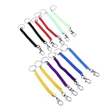 Porte-clés rétractable : le cordon extensible est fabriqué en matériau eva avec, la longueur totale du porte-clés est d'environ 17 cm/67 pouces lorsqu'il n'est pas étiré, porte-clés à ressort, porte-clés à ressort