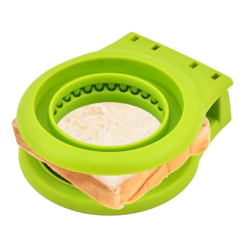 Molde para cortar pan, cortador de sándwich y sellado, formas redondas inquebrantables, sandwichera, máquina de pancake de bolsillo, acero inoxidable, accesorio de corte portátil para sándwich