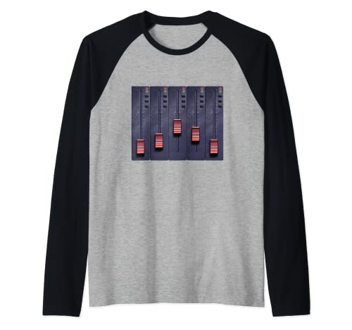Fader Controller Sound Machine Music Dj Equipment Camiseta Manga Raglan