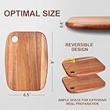 Gtencemen Small Acacia Wood Cutting Boards for Kitchen with Hanging – Mini Wooden Cutting Board for Vegetables, Fruit, Bread, Meat - BPA Free, 9.6" x 6.5" - Image 3