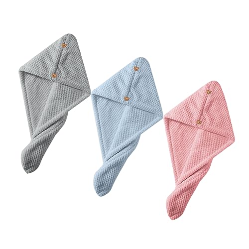 WRITWAA 3 Piezas Turbante Gorro De Pelo Envoltura De Pelo De Seda para Dormir Toalla para El Cabello Envoltura para Dejar Caer El Cabello Húmedo Encapuchado Vellón De Coral