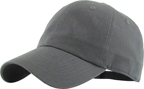 KB-LOW DGY Classic Cotton Dad Hat Adjustable Plain Cap. Polo Style Low Profile (Unstructured) (Classic) Dark Gray Adjustable