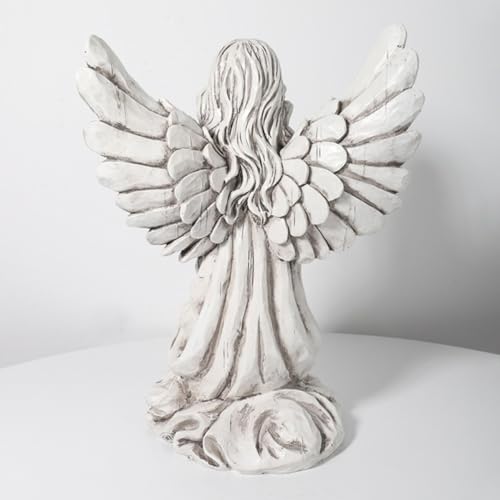 Statue ange blanc en résine faite main, un chef-d'œuvre décoratif unique - 6
