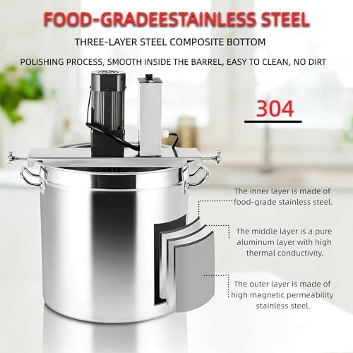15L/25L/40L/60L Commercial Automatic Food Mixer, Stainless Steel Pot Stirrer, Adjustable Speed Mixing Machine for Jam, Sauce, Dough - Heavy Duty Kitchen Mixer