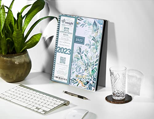 2023 Appointment Book & Planner Ensight 8.5 X 11 Inches, Large Tabbed Daily Hourly Weekly Planner, Calendar And Schedule Book 15-Minute Time Slots, Business And Personal Planner Jan 2023 - Jan 2024(Floral) #TOP4