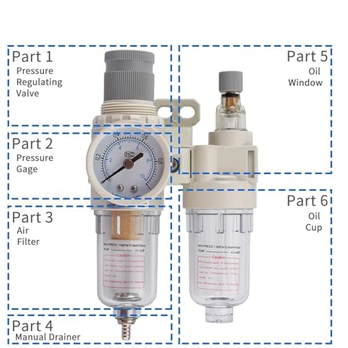 Filtro de agua para compresor AFC2000 con drenaje y conexión G1/4 5