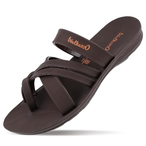 Image of WALKAROO Men's Fashion Sandals with Toe Ring, Cross Straps and Lightweight - W5687