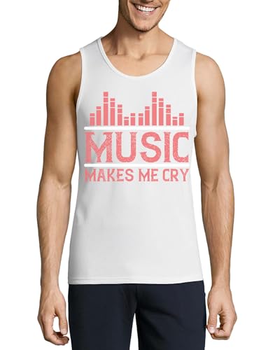Camiseta sin mangas de algodón hombre ropa urbana blanca con eslogan
