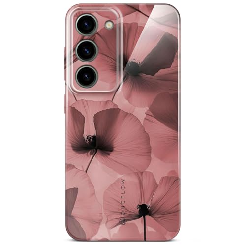 Coque Samsung S23 protection appareil photo rigide fleur bordeaux