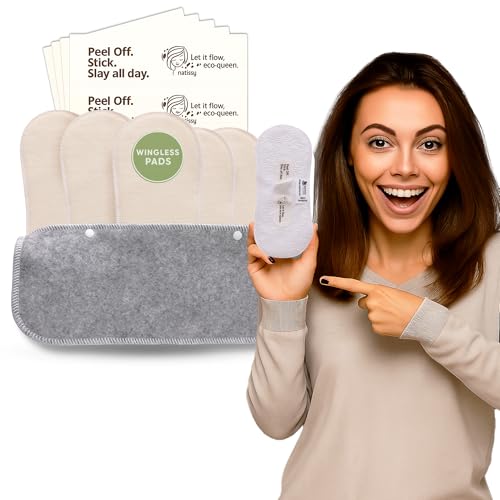 Wingless Reusable Period Pads with Adhesive Sticker for Light Flow