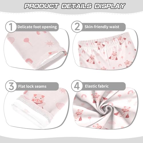 Girls Leggings Power Pig Pink Toddler Girls Clothes Leggings for Girls Toddler Girls Leggings 3-4T3